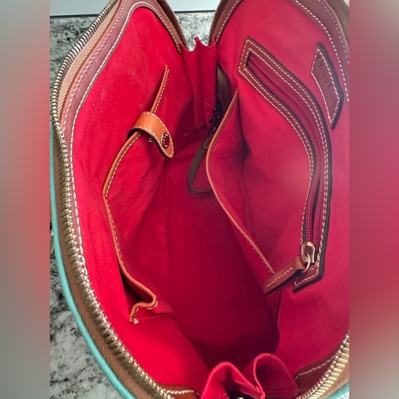 Dooney & Bourke Pebble Grain Zip Zip Satchel in Teal - Picture 4 of 15